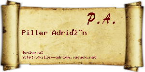 Piller Adrián névjegykártya