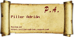 Piller Adrián névjegykártya